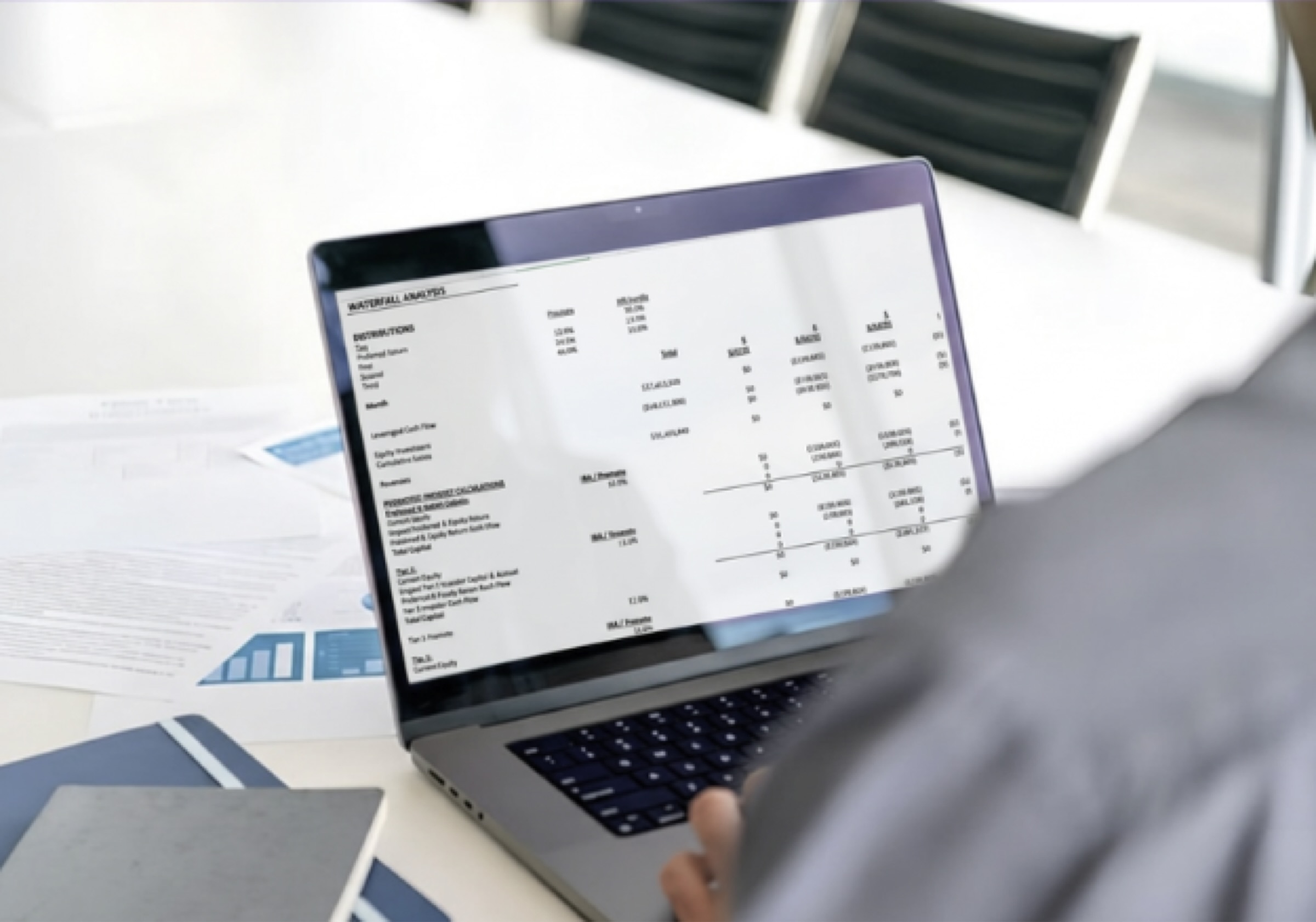 A developer reviewing project pro forma numbers
